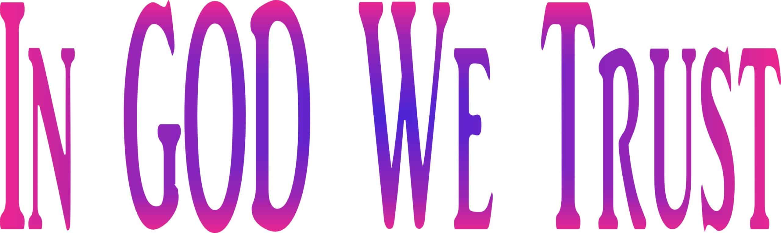 10in x 3in God We Trust Car Bumper Sticker Purple Pink Truck Win