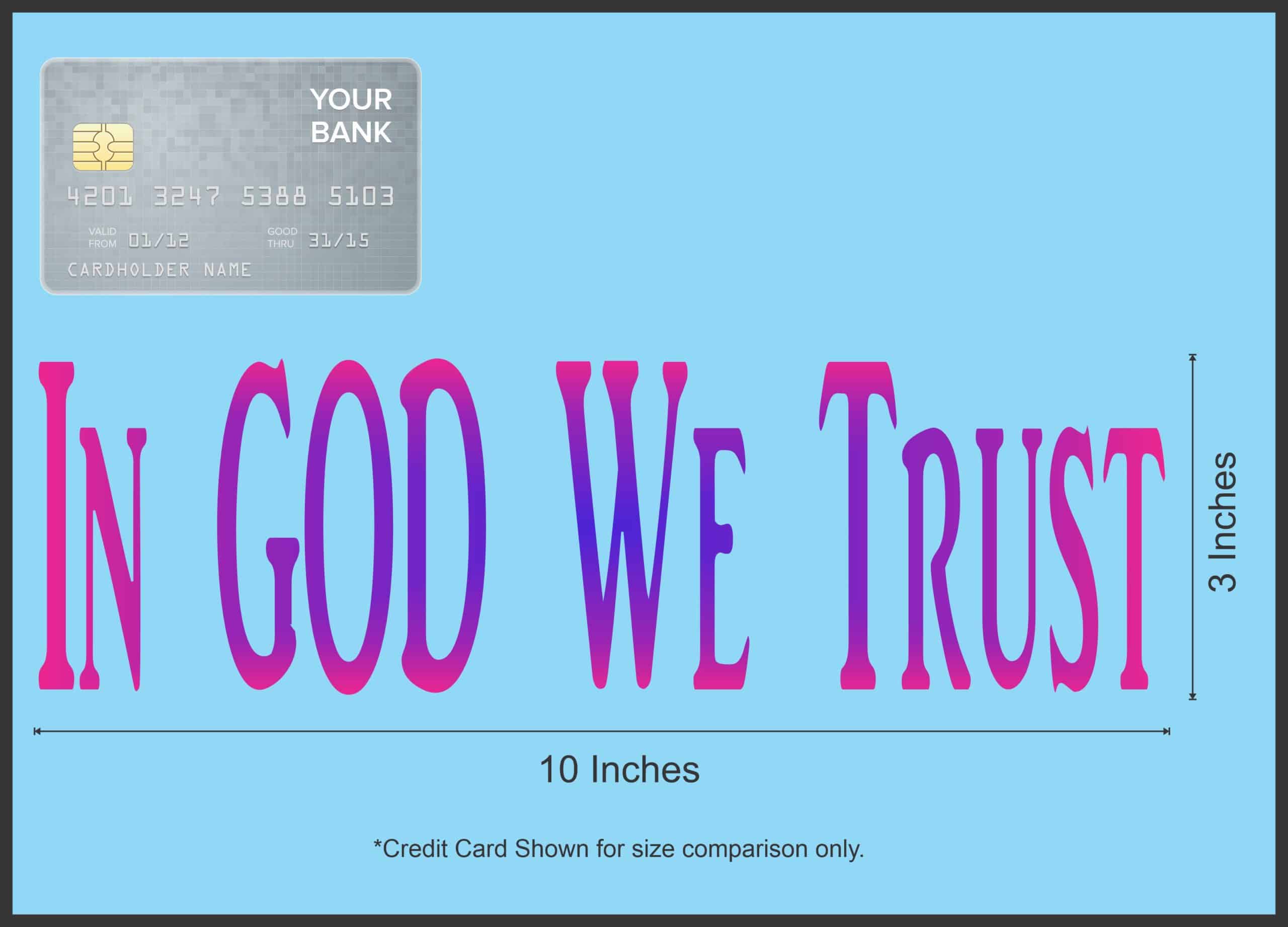 10in x 3in God We Trust Car Bumper Sticker Purple Pink Truck Win - Image 7