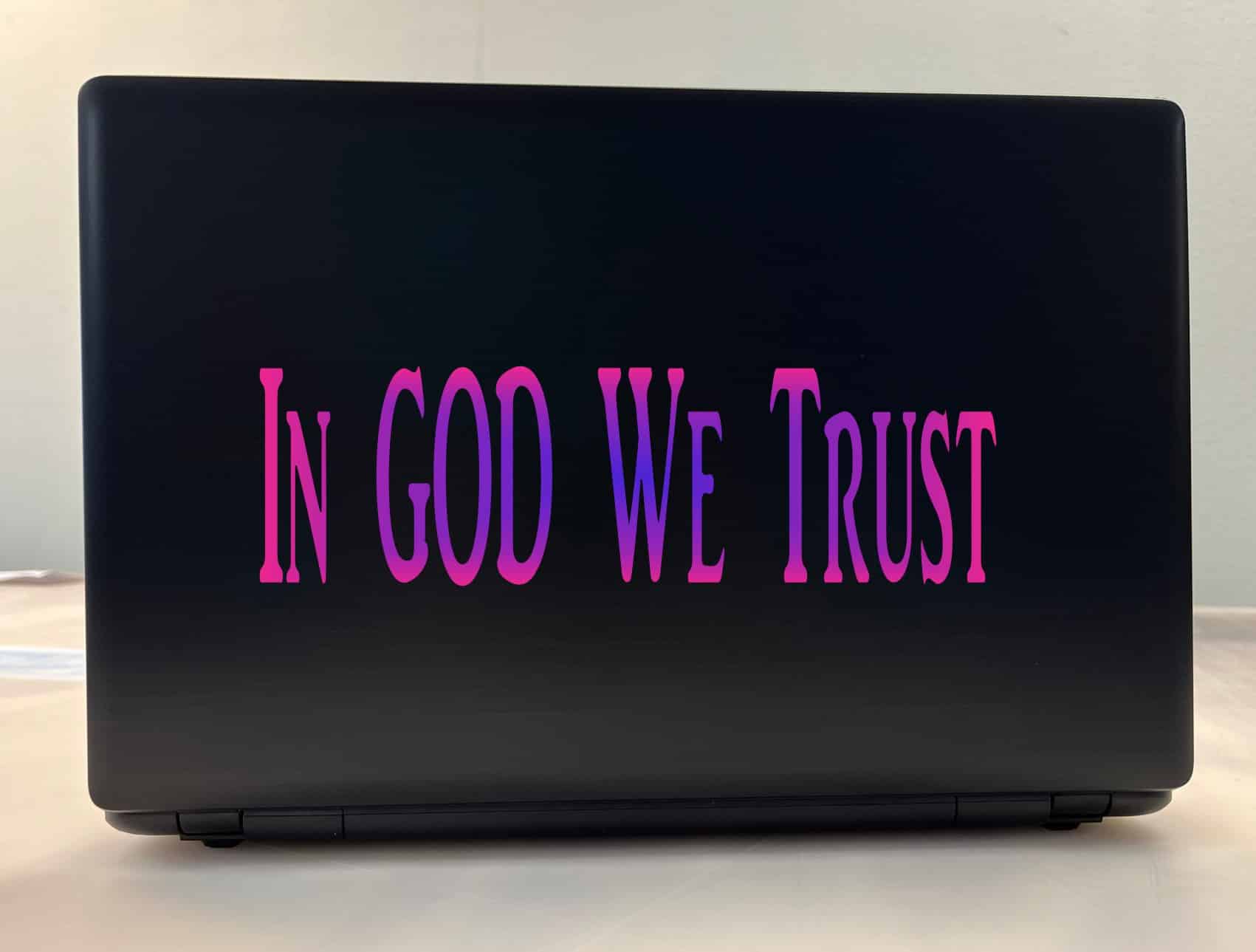 10in x 3in God We Trust Car Bumper Sticker Purple Pink Truck Win - Image 4
