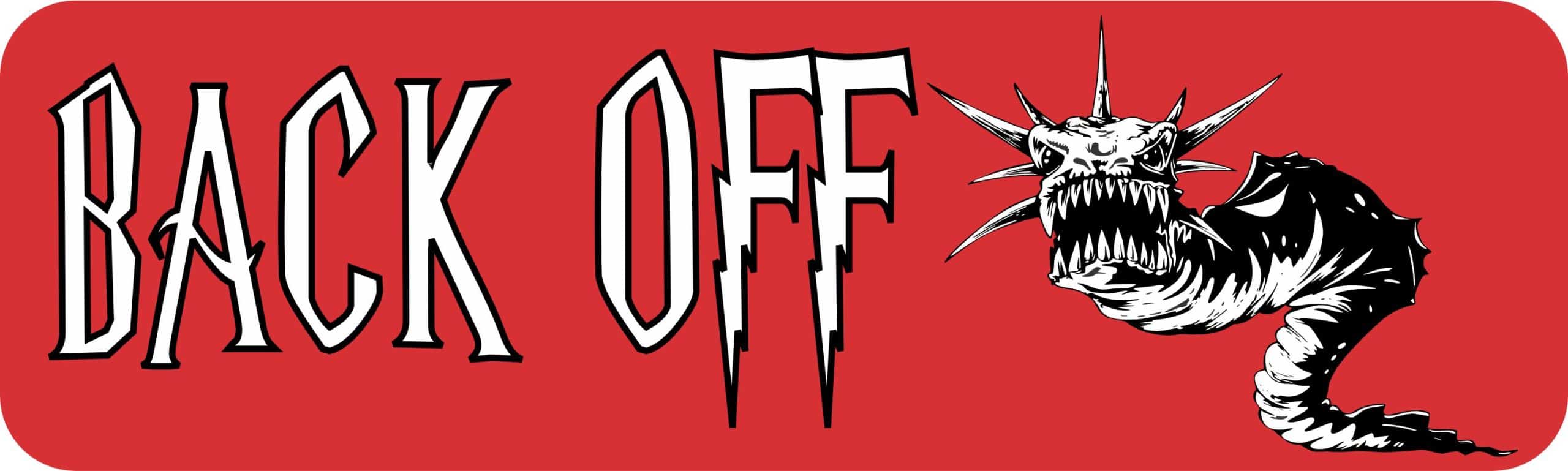 10in x 3in Back Off Dragon Vinyl Bumper Sticker Window Decal