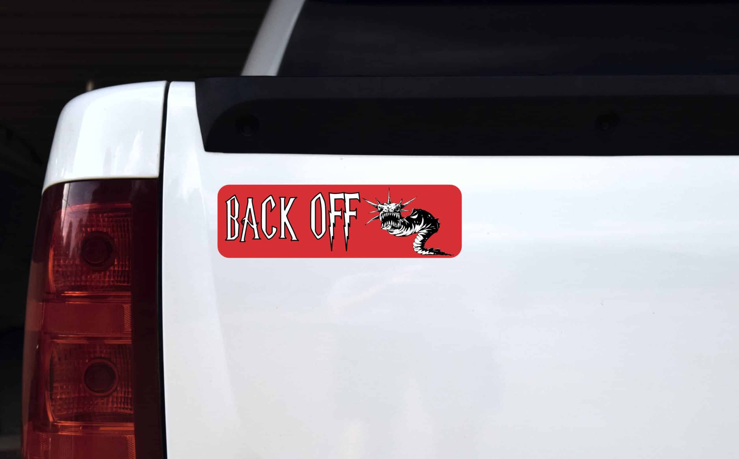 10in x 3in Back Off Dragon Magnetic Sign Vehicle Magnet - Image 3