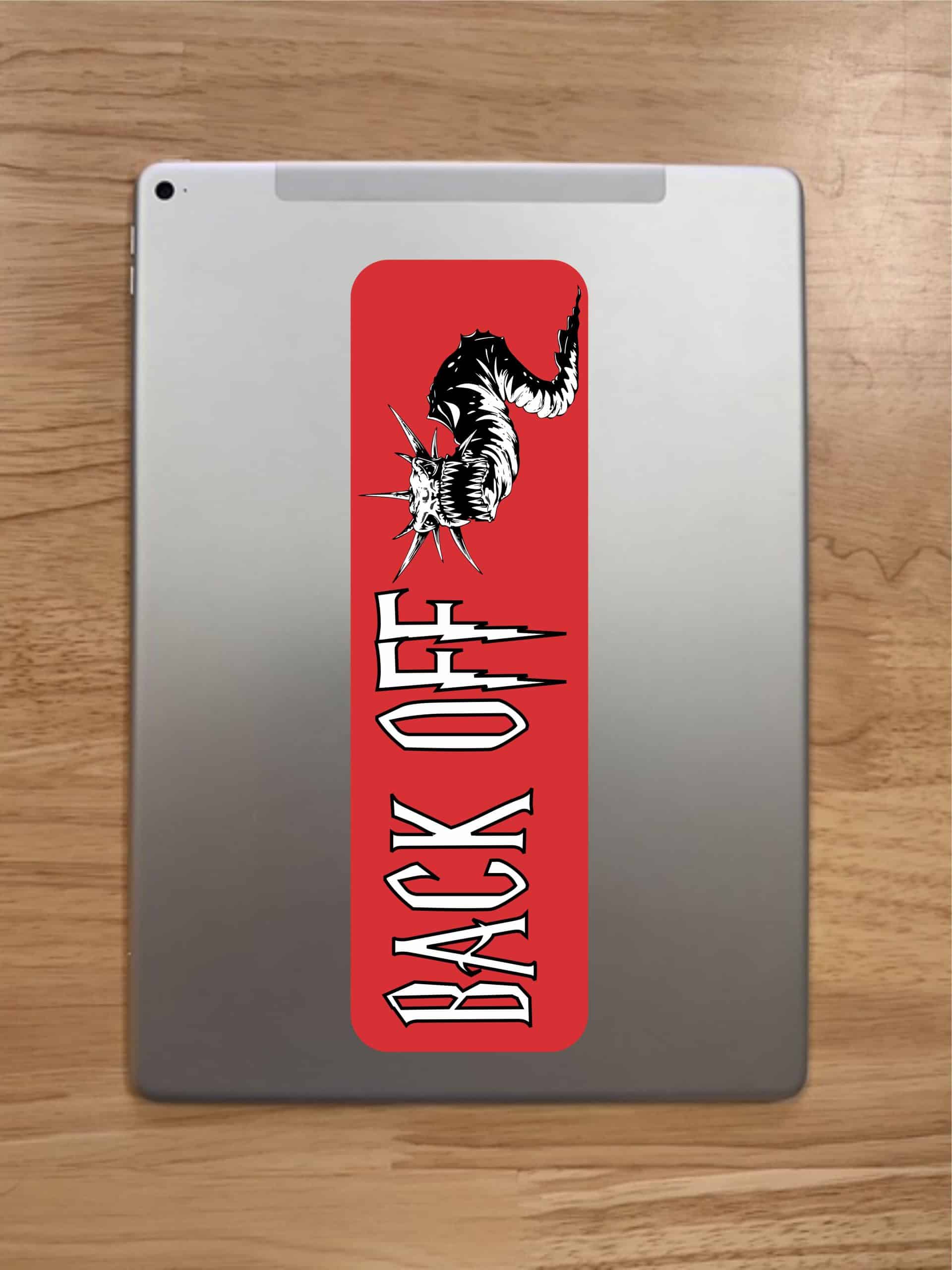 10in x 3in Back Off Dragon Vinyl Bumper Sticker Window Decal - Image 7