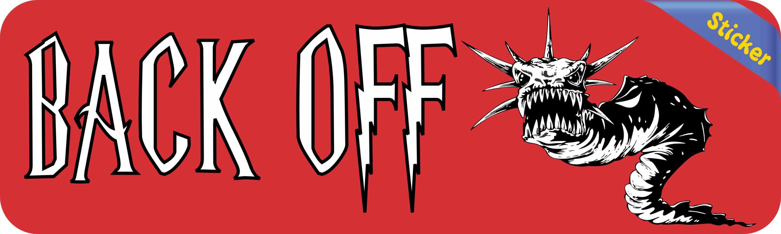 10in x 3in Back Off Dragon Vinyl Bumper Sticker Window Decal - Image 2