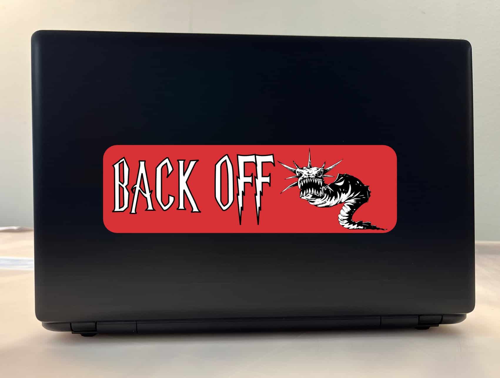 10in x 3in Back Off Dragon Vinyl Bumper Sticker Window Decal - Image 3