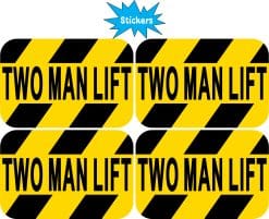 Alternative view of Two Man Lift Stickers, 3 inches by 2 inches