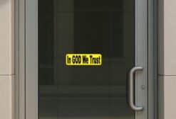 10in x 3in God We Trust Bumper Sticker Yellow Truck Vinyl Car Window Decal