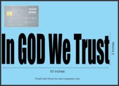 10in x 3in God We Trust Bumper Sticker Black Car Window Decal