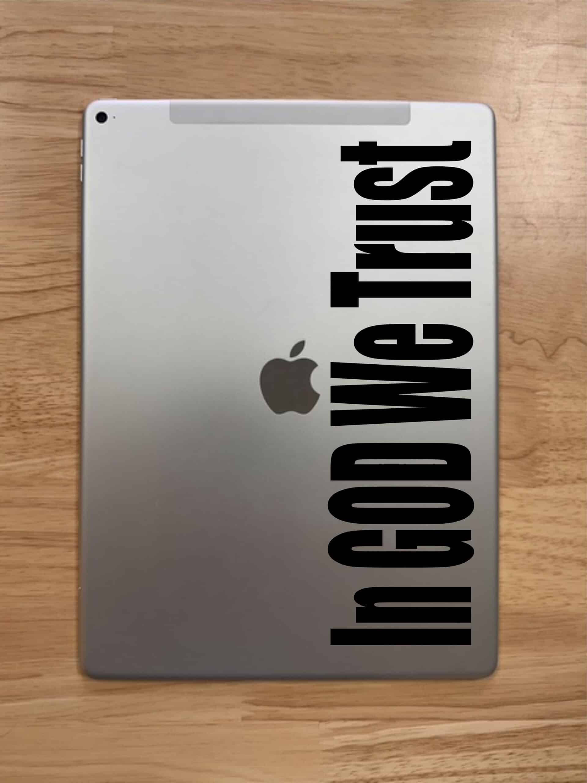 10in x 3in God We Trust Bumper Sticker Black Car Window Decal