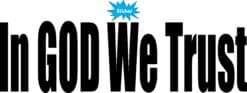 10in x 3in God We Trust Bumper Sticker Black Car Window Decal