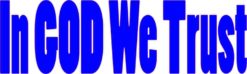 In God We Trust Bumper Sticker