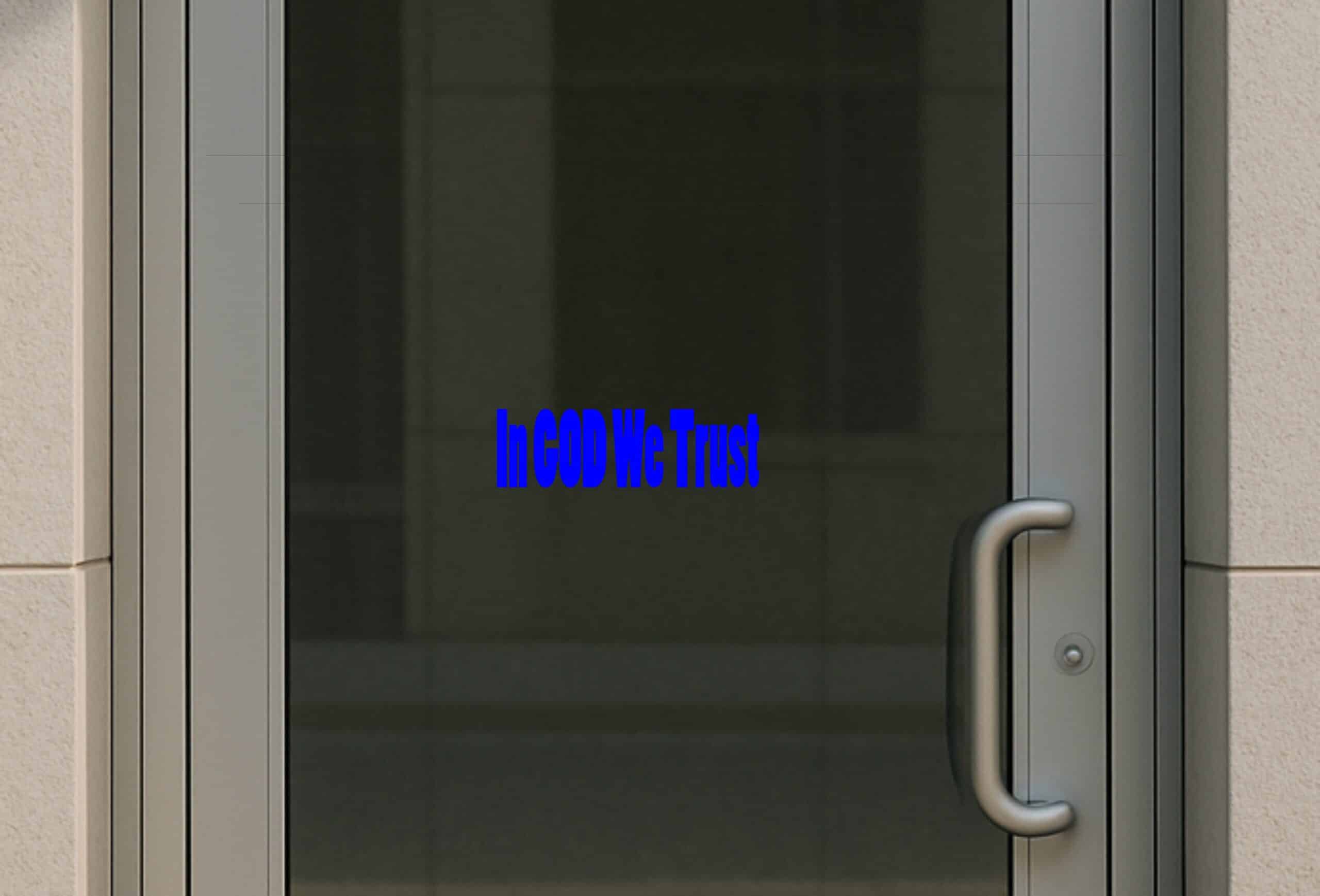 10in x 3in God We Trust Bumper Sticker Car Blue Vinyl Truck Window Decal