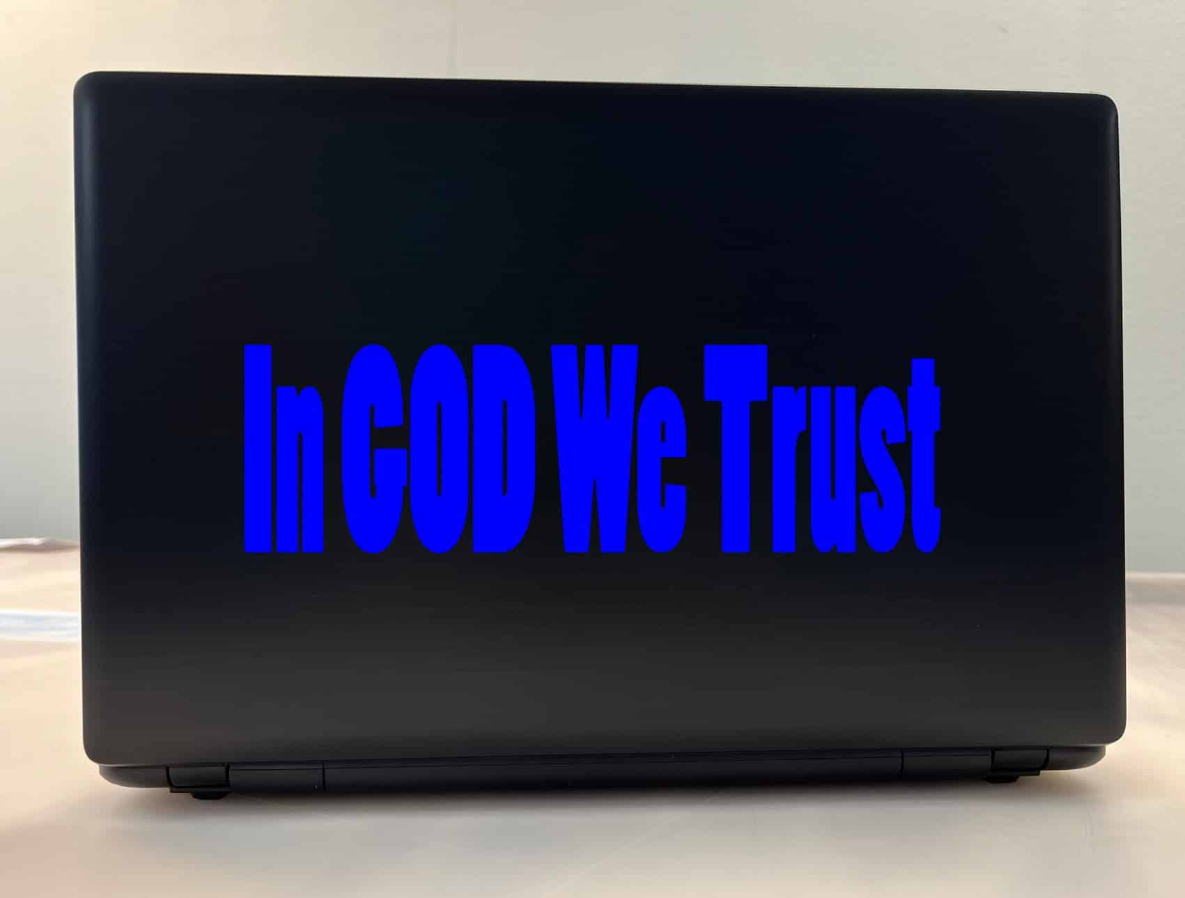 10in x 3in God We Trust Bumper Sticker Car Blue Vinyl Truck Window Decal