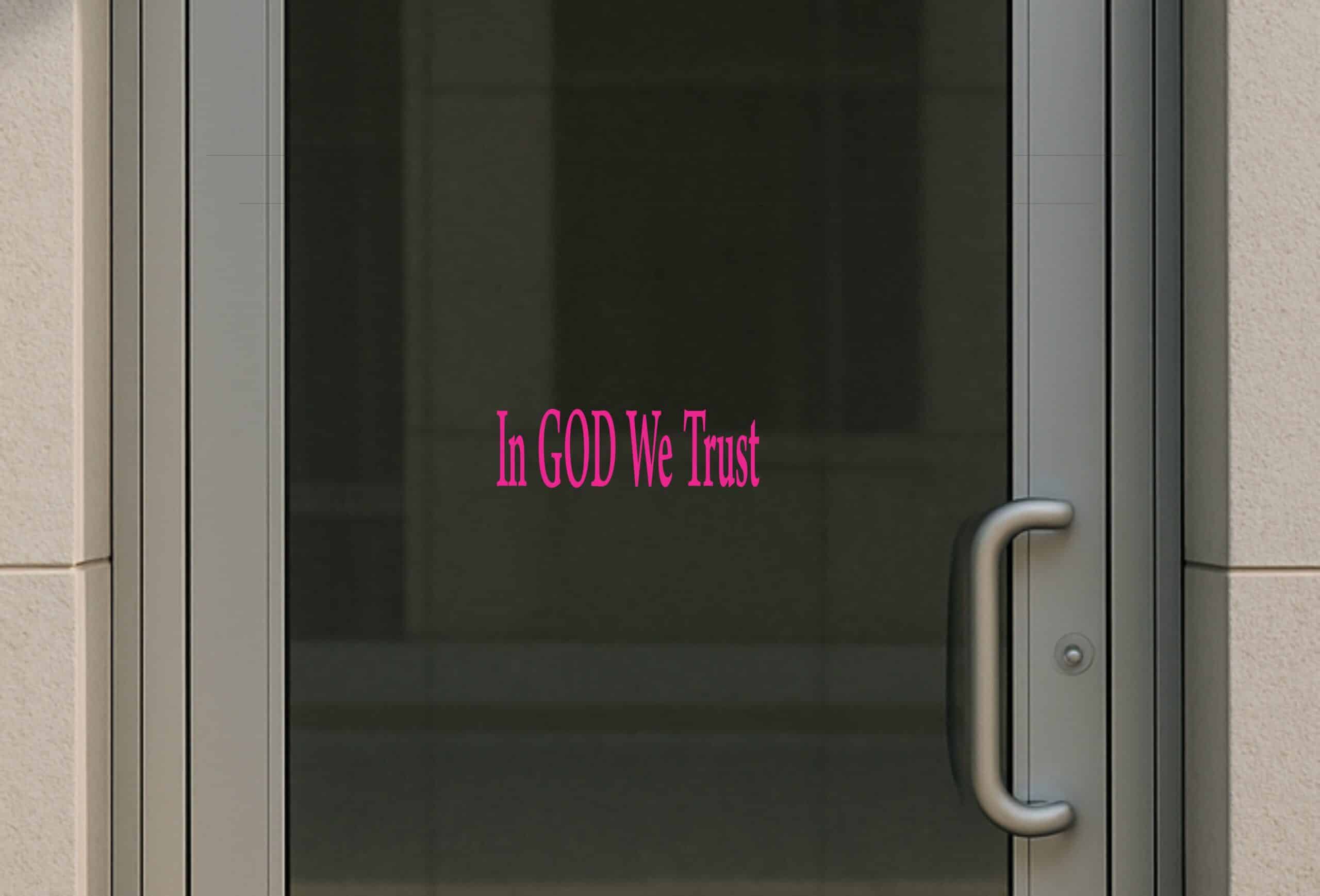 10in x 3in God We Trust Car Bumper Sticker Pink Vinyl Truck Window Decal