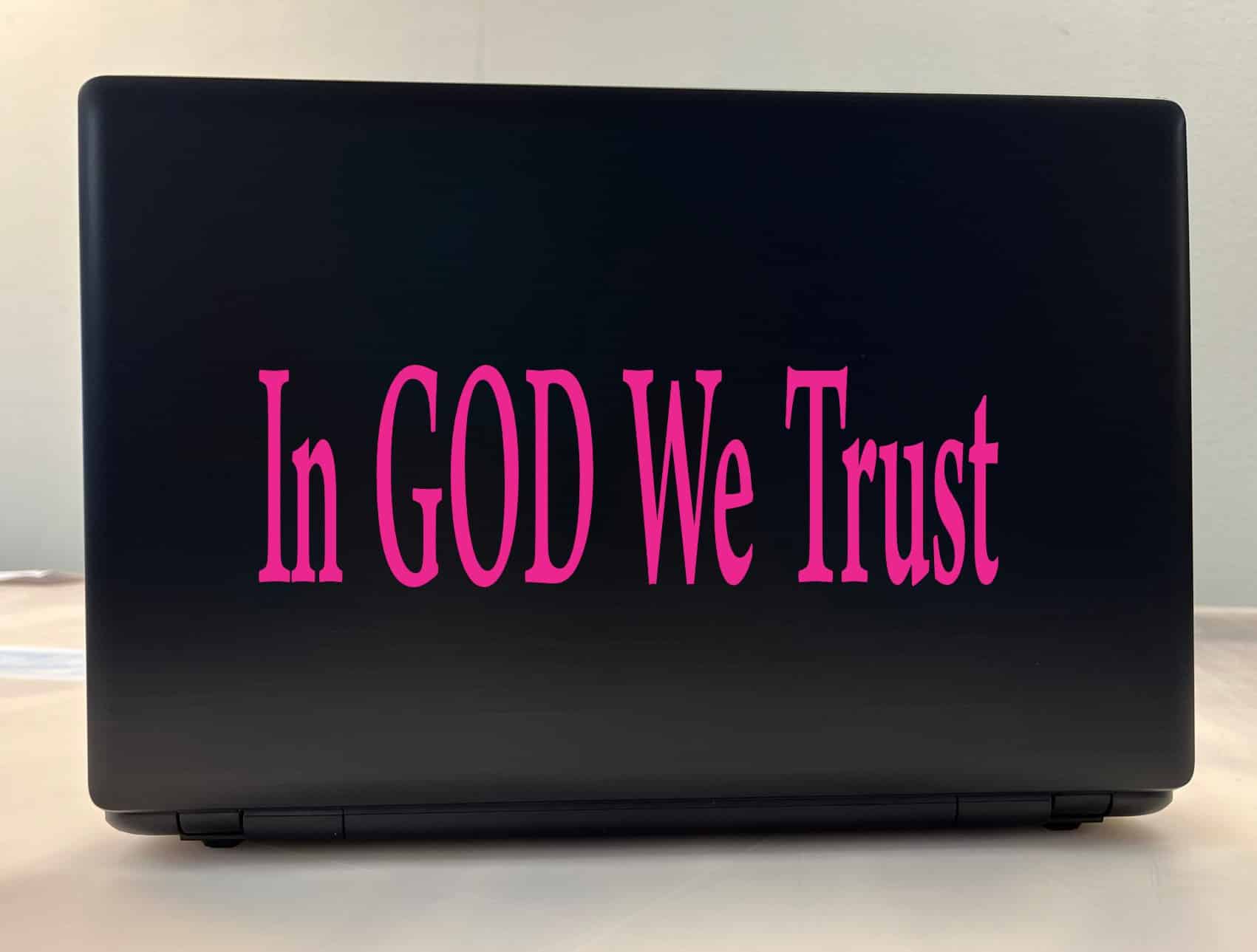 10in x 3in God We Trust Car Bumper Sticker Pink Vinyl Truck Window Decal