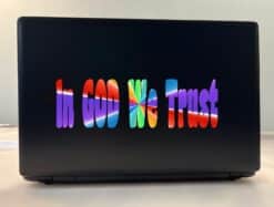 10in x 3in God We Trust Car Bumper Sticker Colorful Ray Truck Window Decal