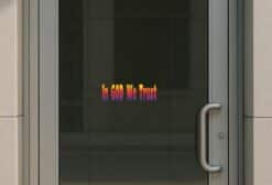 10in x 3in God We Trust Car Bumper Sticker Yellow To Blue Fade Window Decal