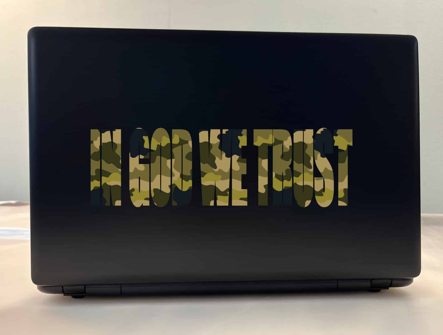 10in x 3in God We Trust Bumper Sticker Camo Camouflage Car Windo