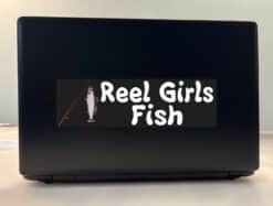 10in x 3in Reel Girls Fish Bumper Sticker Vinyl Truck Window Decal Stickers