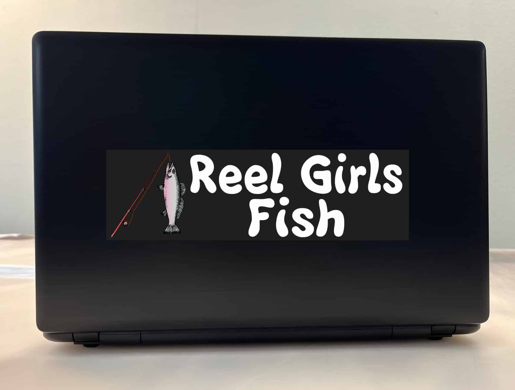 10in x 3in Reel Girls Fish Bumper Sticker Vinyl Truck Window Decal Stickers