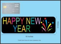 10 in x 3 in Happy New Year Bumper Sticker Vinyl Truck Window Ca