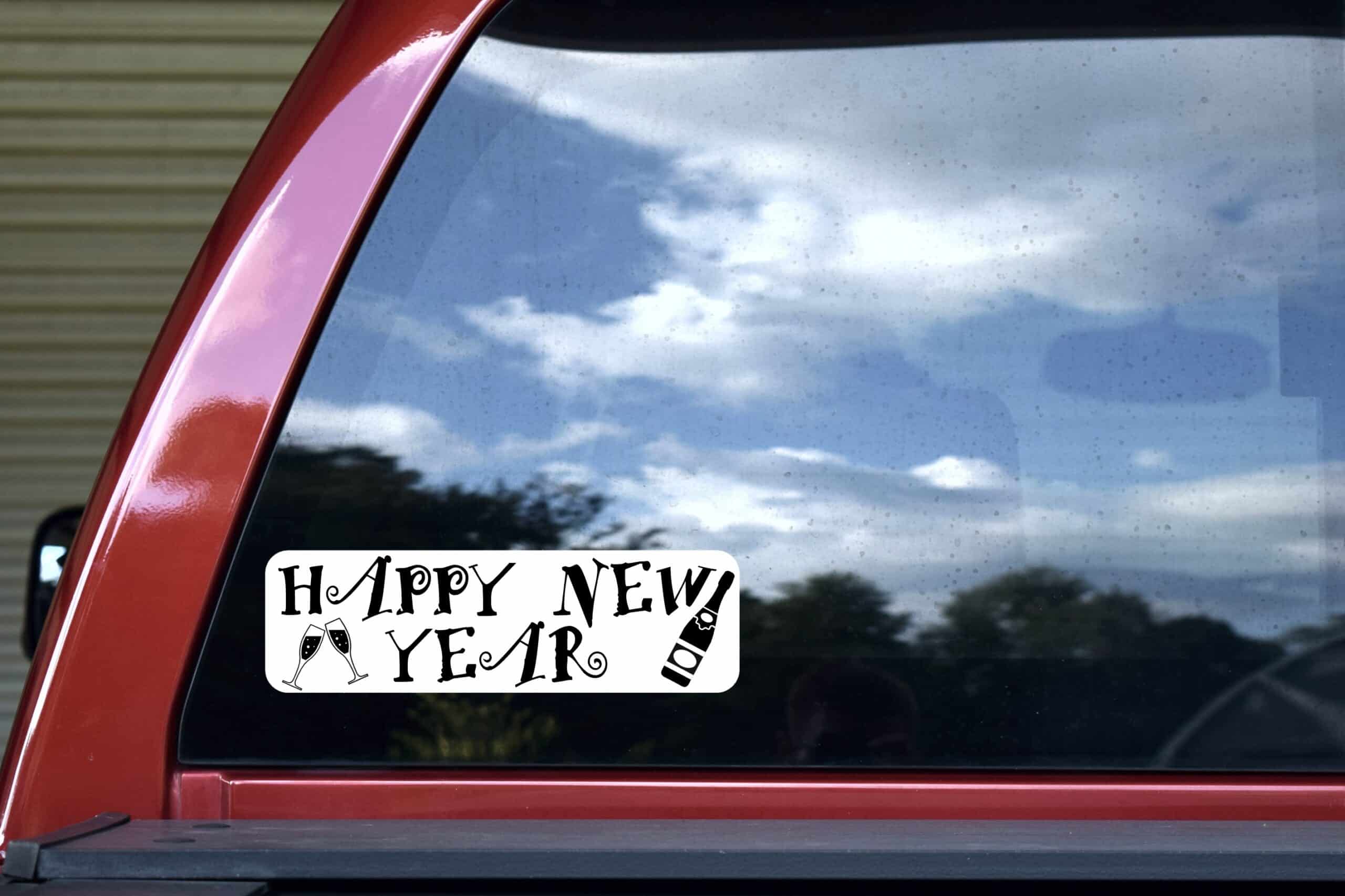 10in x 3in Happy New Year Bumper Sticker Vinyl Truck Window Car Decal
