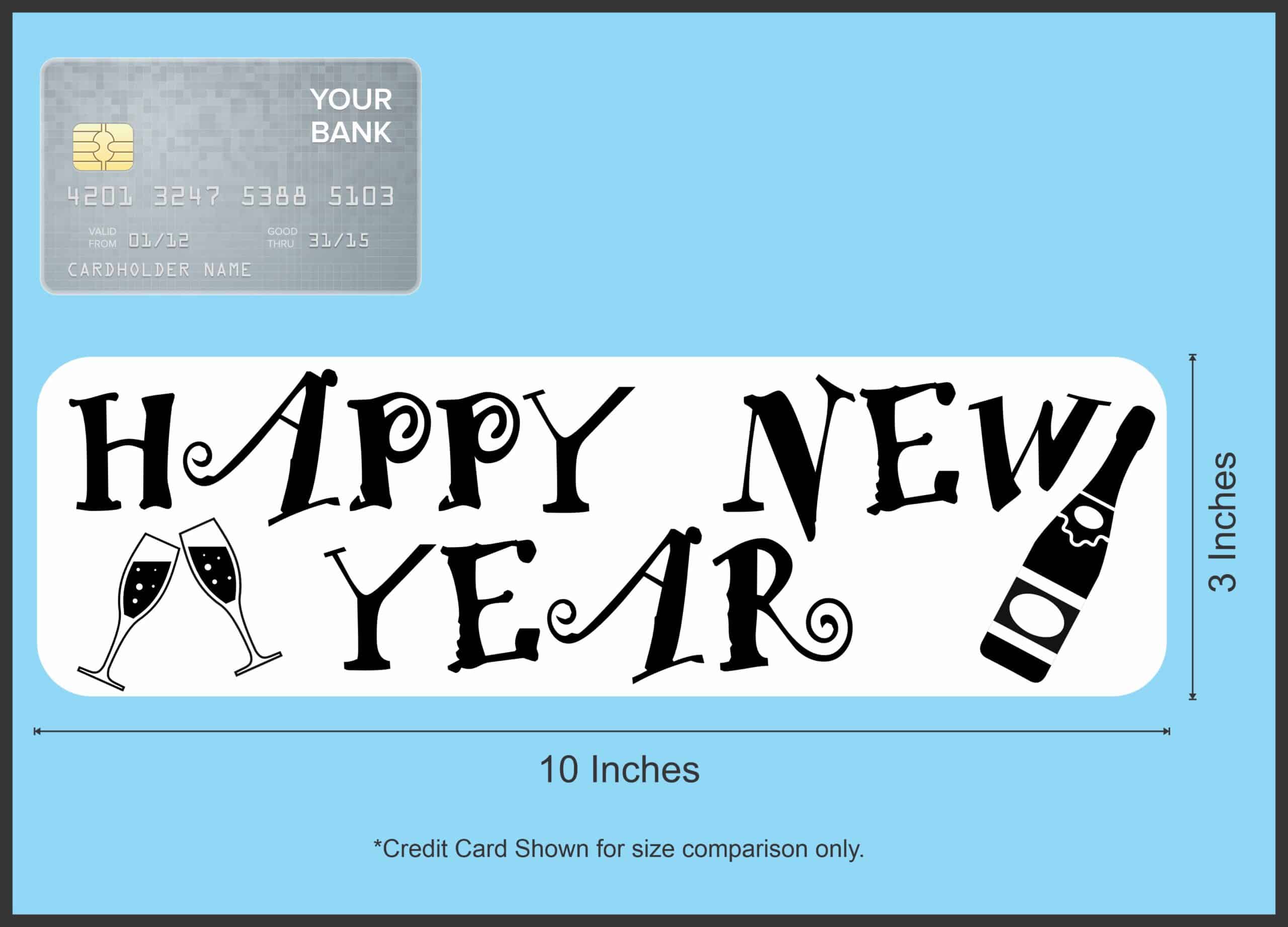 10in x 3in Happy New Year Magnet Car Door Magnetic Truck Sign
