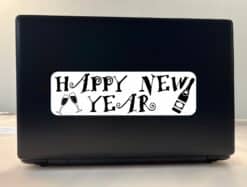 10in x 3in Happy New Year Bumper Sticker Vinyl Truck Window Car Decal