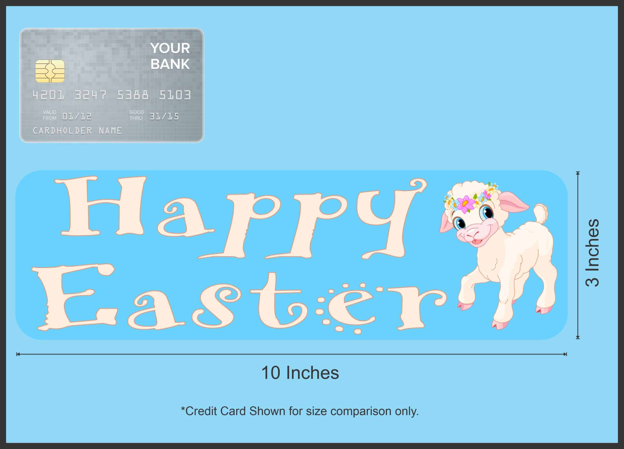 10 in x 3 in Happy Easter Bumper Sticker Vinyl Truck Window Car Decal
