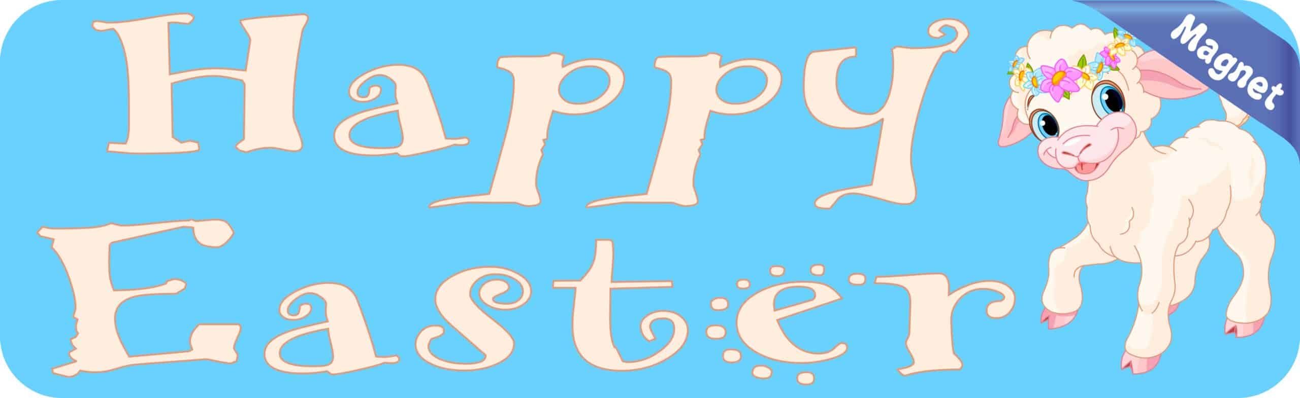 10 in x 3 in Happy Easter Bumper Sticker Vinyl Truck Window Car Decal