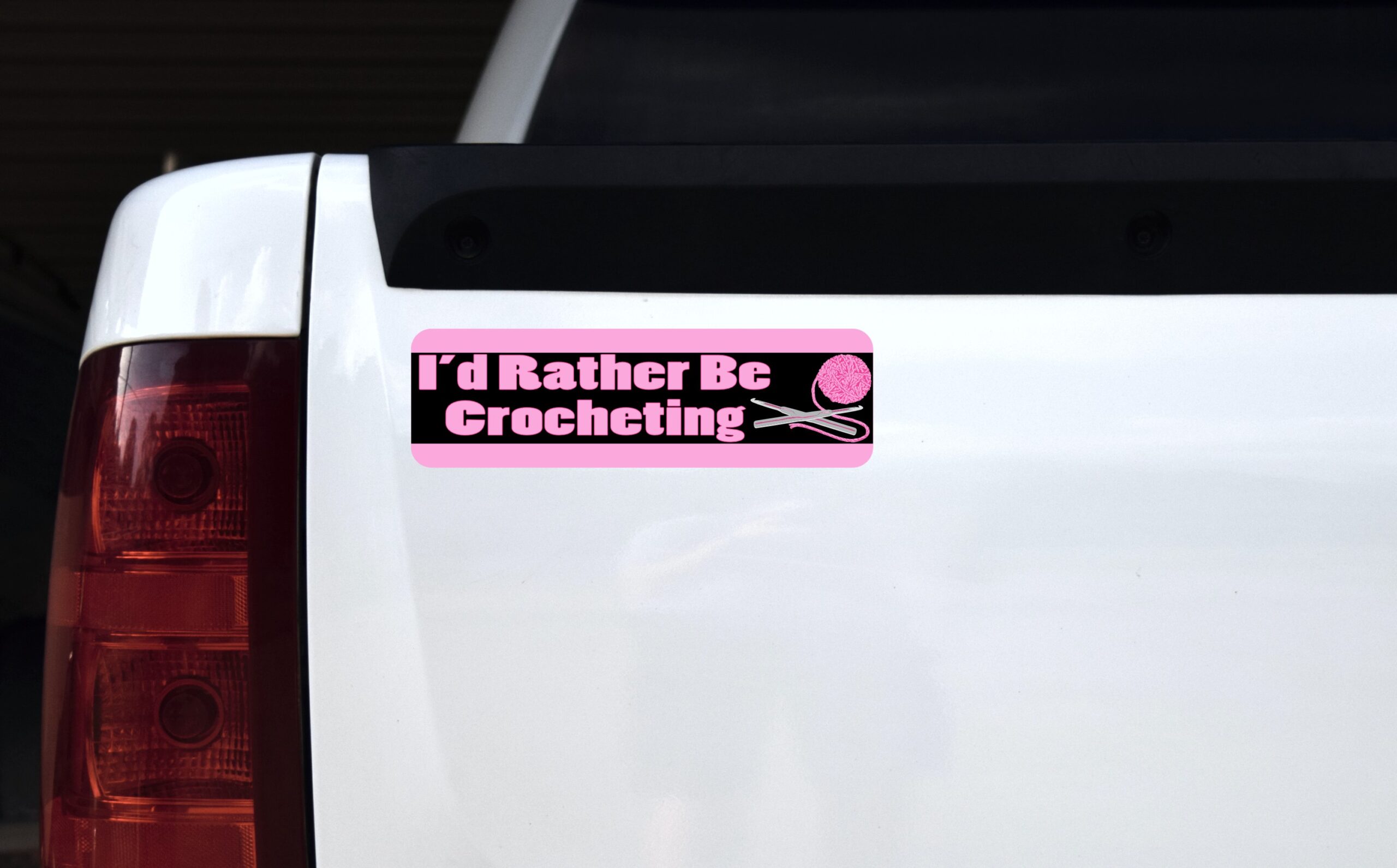 10in x 3in Id Rather Be Crocheting Magnet