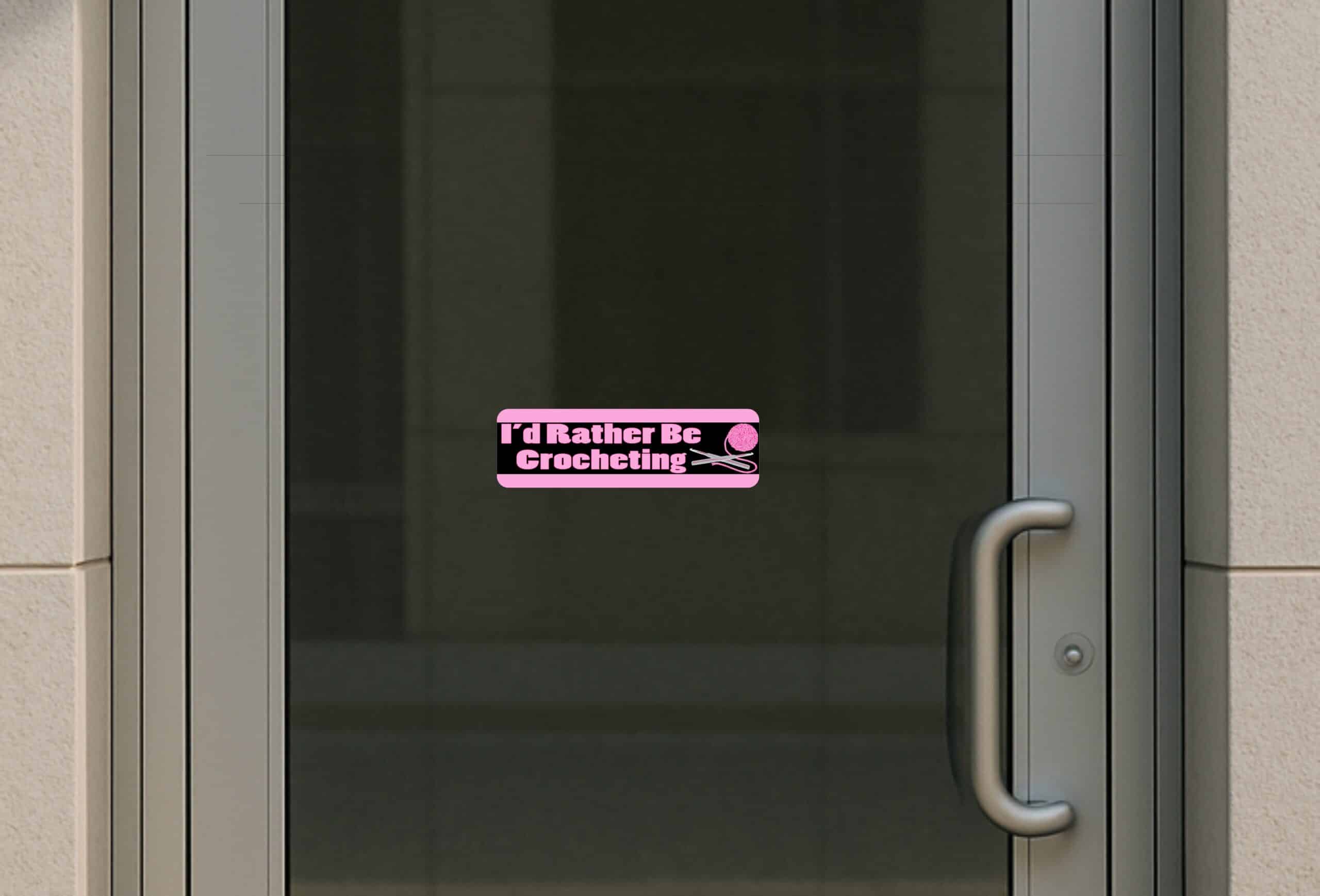 10in x 3in I'd Rather Be Crocheting Bumper Sticker Vinyl Truck Window Stickers