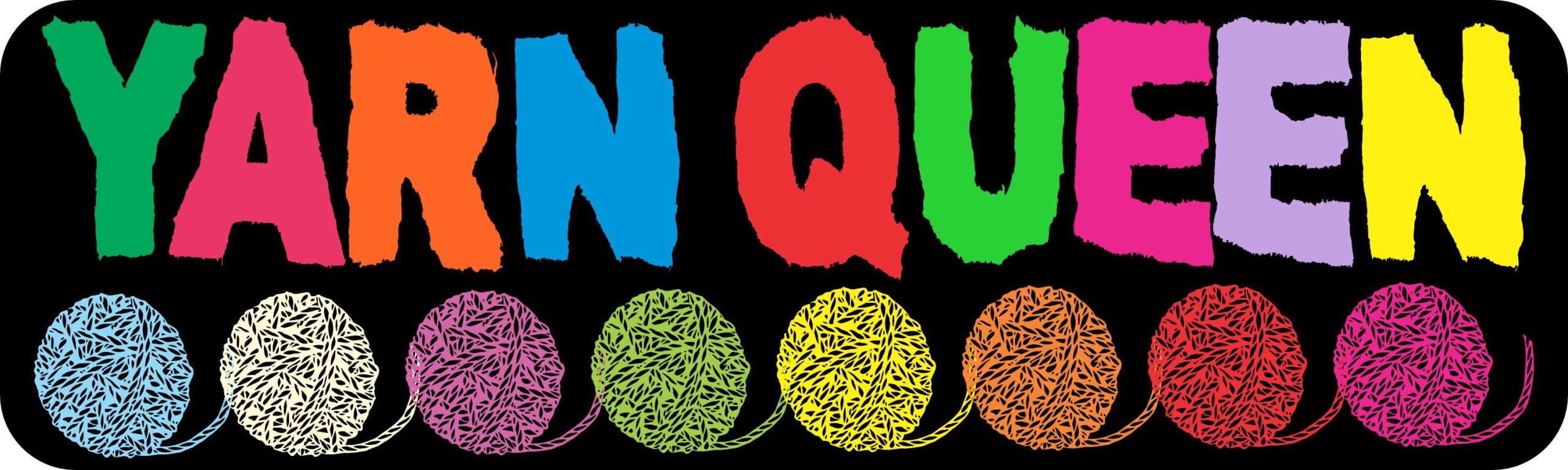 10in x 3in Yarn Queen Bumper Sticker Vinyl Truck Window Decal Stickers