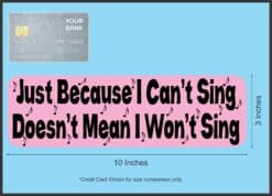 10in x 3in Just Because I Cant Sing Magnet
