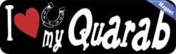 10in x 3in I Love My Quarab Magnet Car Door Magnetic Truck Magnets