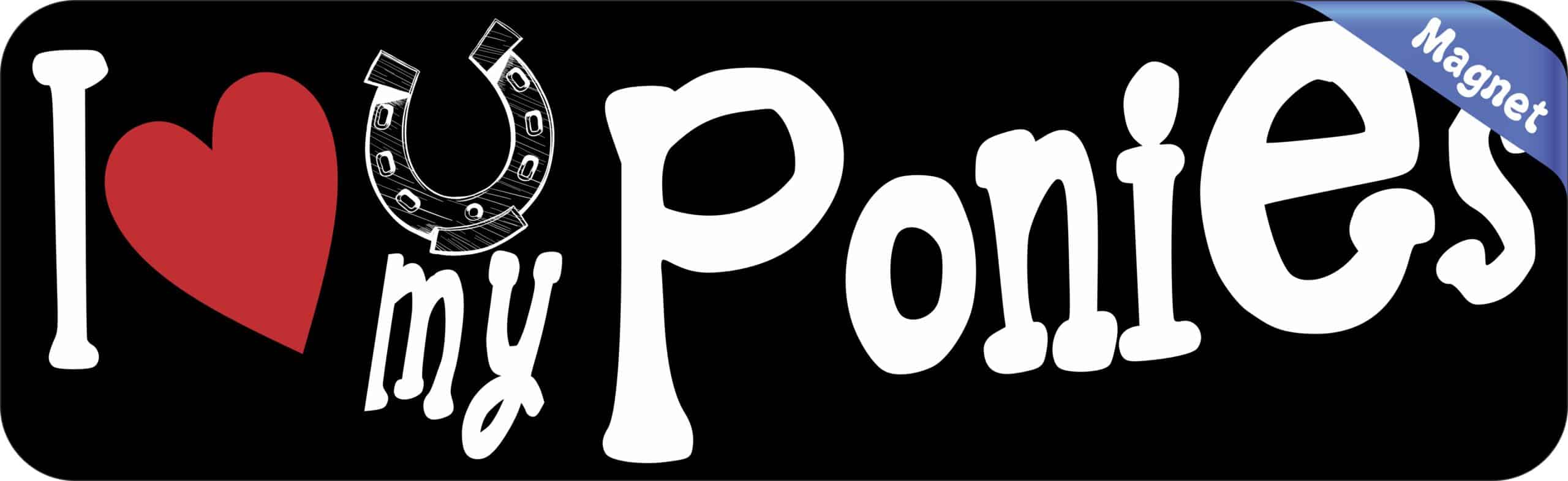 10in x 3in I Love My Ponies Magnet Car Door Magnetic Truck Magnets