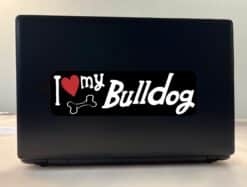 10in x 3in I Love My Bulldog Bumper Sticker Vinyl Truck Window Decal Sign