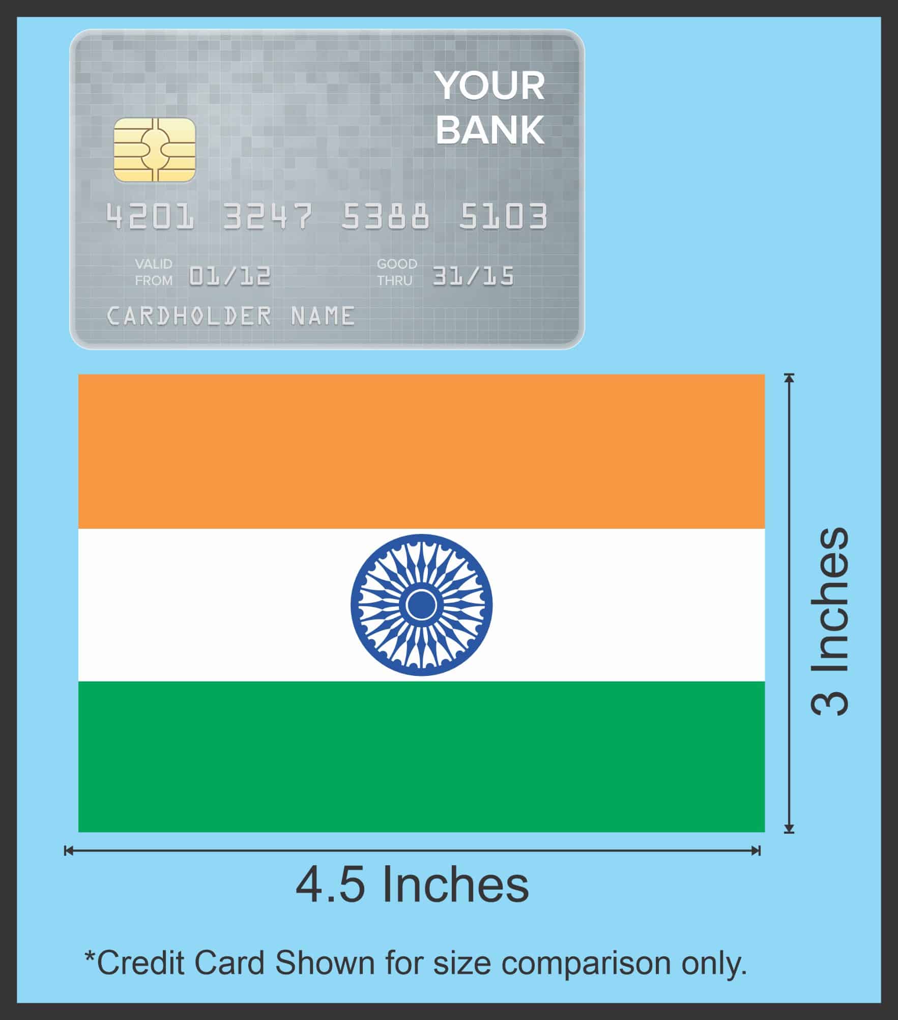 4.5in x 3in indian Magnet India Bumper Flag Car or Truck Magnetic Door Sign - Image 4