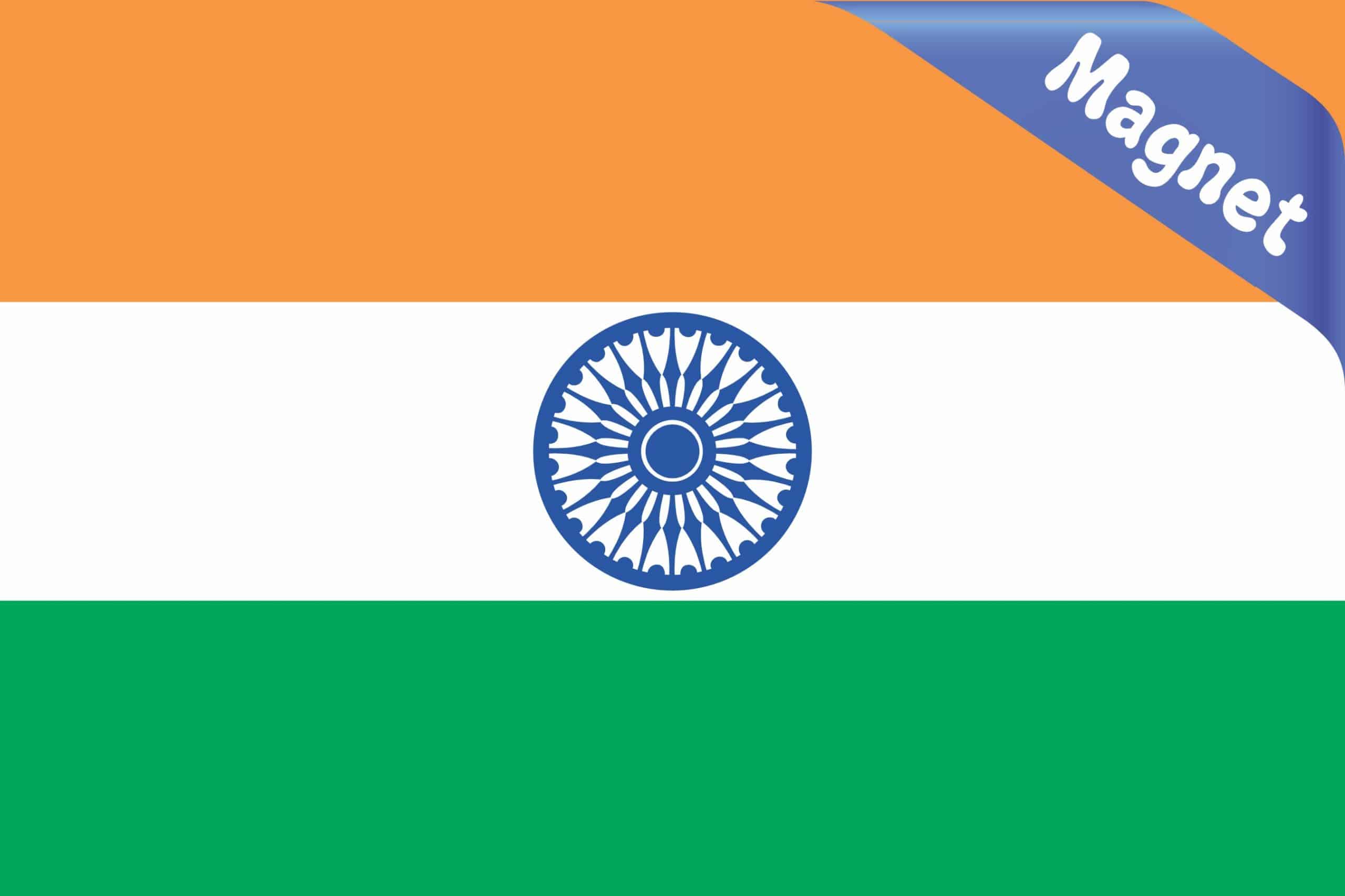 4.5in x 3in indian Magnet India Bumper Flag Car or Truck Magnetic Door Sign - Image 2
