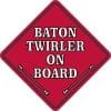 5in x 5in Red Baton Twirler on Board Sticker