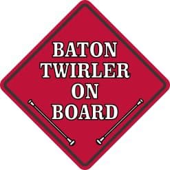 5in x 5in Red Baton Twirler on Board Sticker