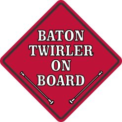 5in x 5in Red Baton Twirler On Board Magnet