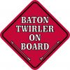 Red Baton Twirler on Board Sticker