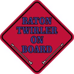 Red Blue Baton Twirler on Board Magnet