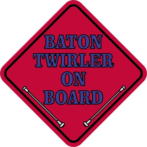 Red Blue Baton Twirler on Board Sticker