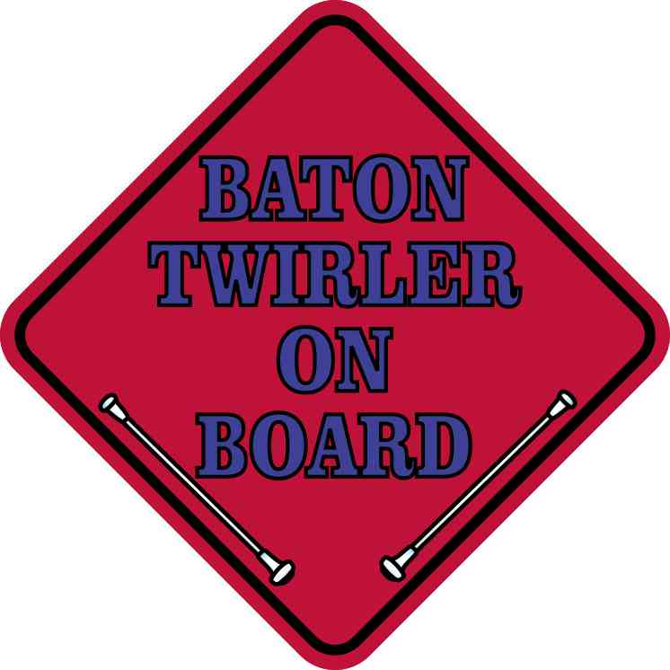 Red Blue Baton Twirler on Board Magnet