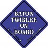 Blue Baton Twirler on Board Magnet
