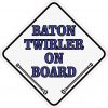 Blue White Baton Twirler On Board Sticker