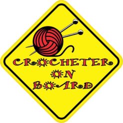 Crocheter on Board Sticker