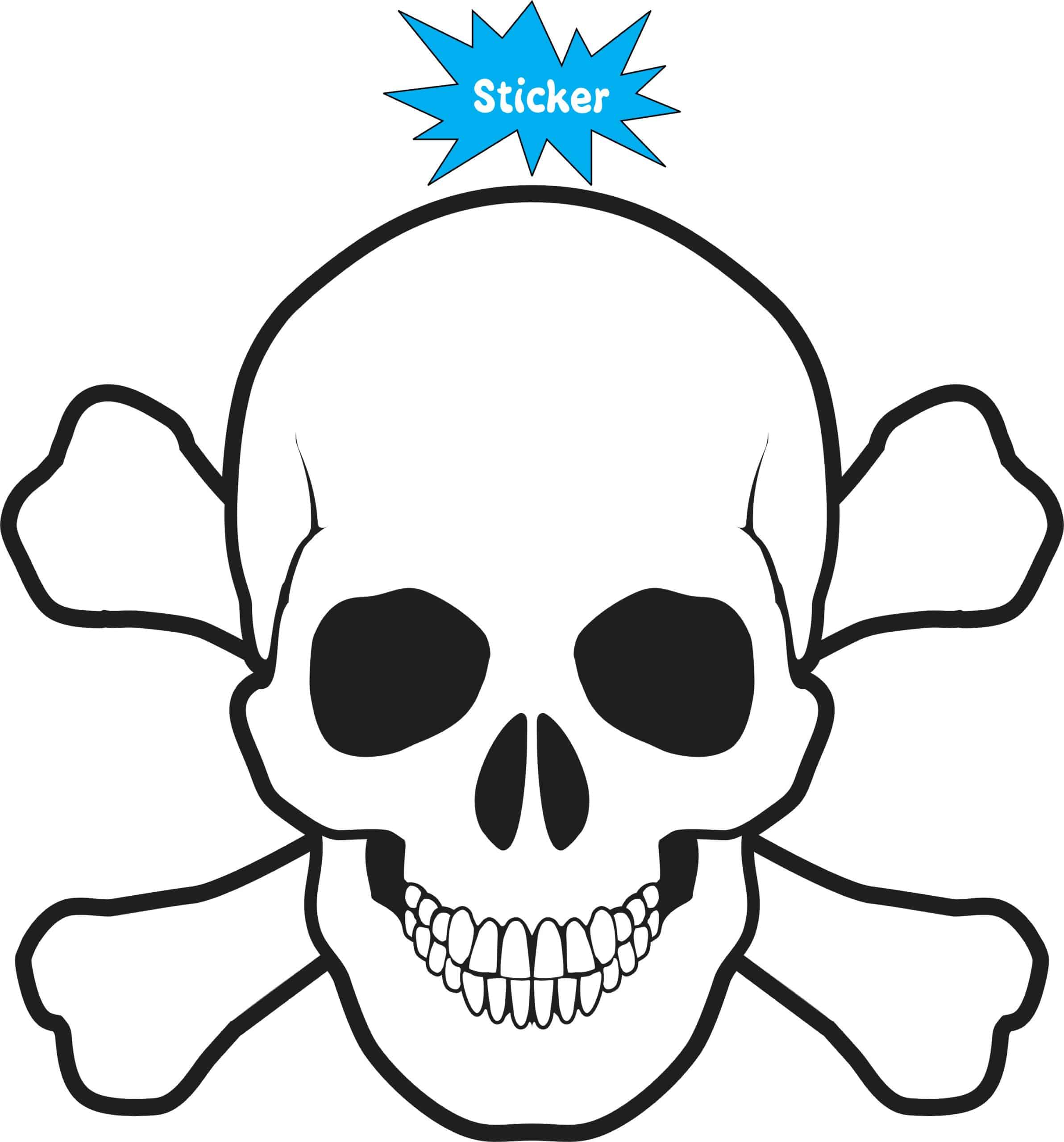 5in X 5in Skull and Cross Bones Bumper Sticker Vinyl Truck Window Decal - Image 2