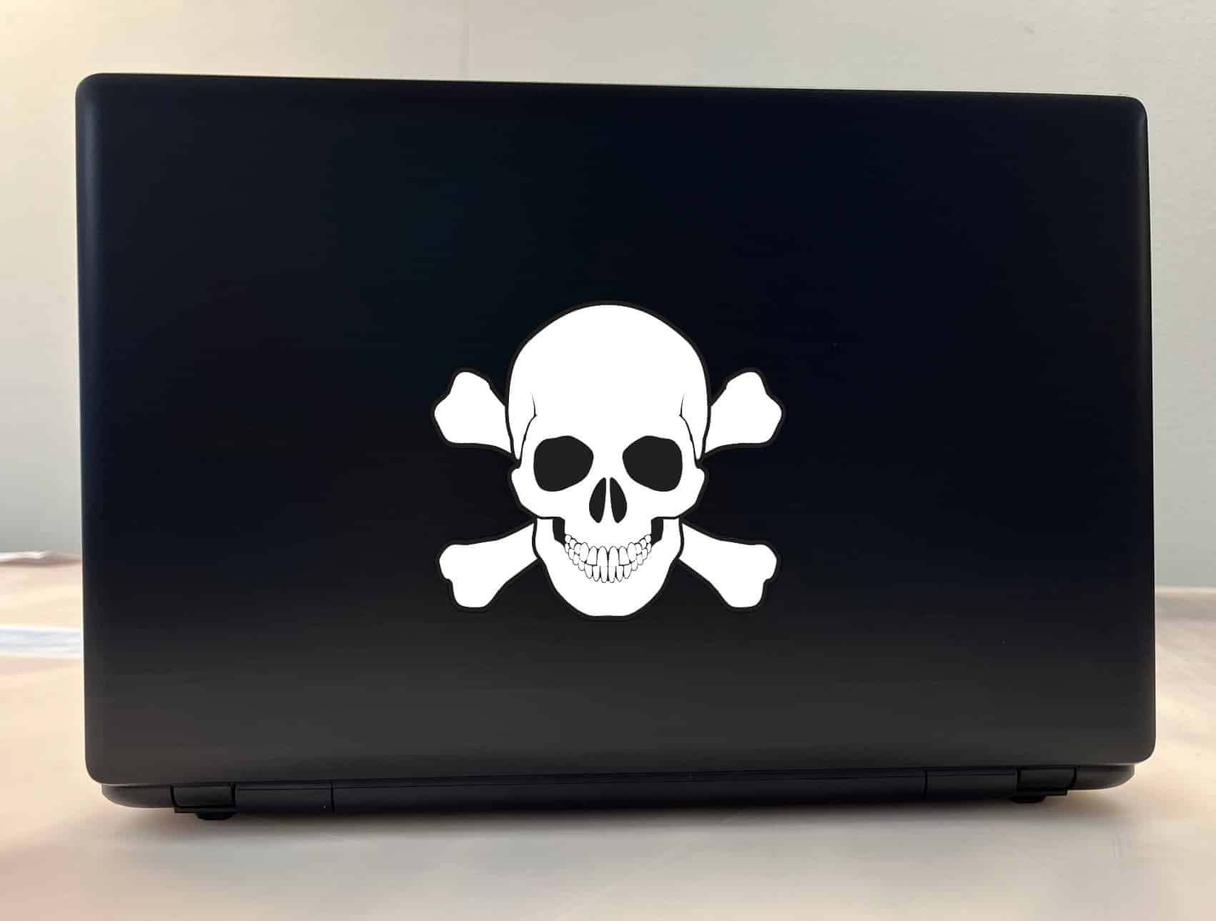 5in X 5in Skull and Cross Bones Bumper Sticker Vinyl Truck Window Decal - Image 3
